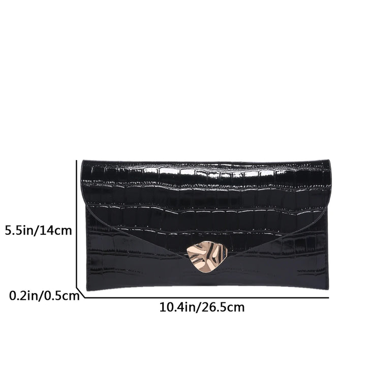 Women Croc-Embossed Clutch Elegant PU Leather Wallet with Magnetic Closure Lightweight Design for Everyday Essentials Clutch Bag