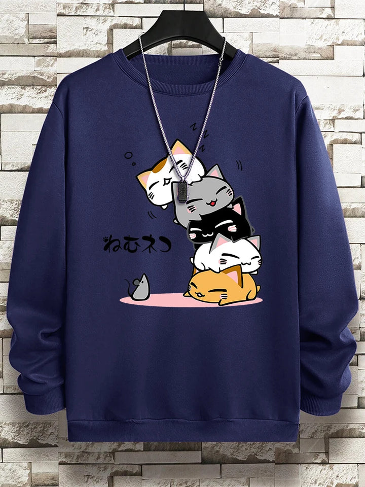 Stacked Cats Vintage Hoodie