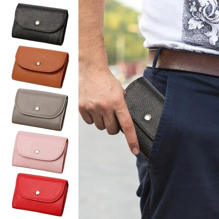 Portable Leather Coin Purse – Large Capacity Wallet & Card Holder