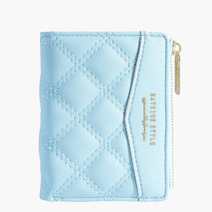 Fashion Embroidery Coin Purse Solid Color PU Short Wallet Zipper Card Bag Women