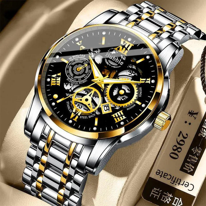 Men’s Roman Watch – UTHAI Light Luxury Waterproof Quartz Clock