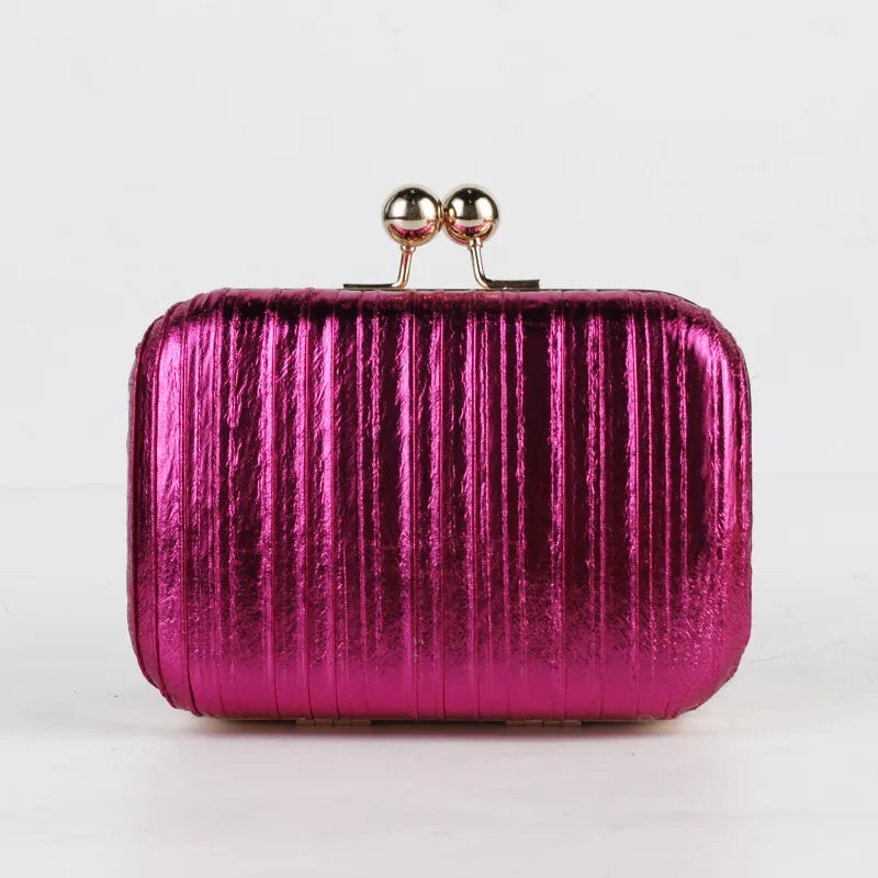 Luxury Evening Clutch – Purple Striped Crossbody Shoulder Bag for Women