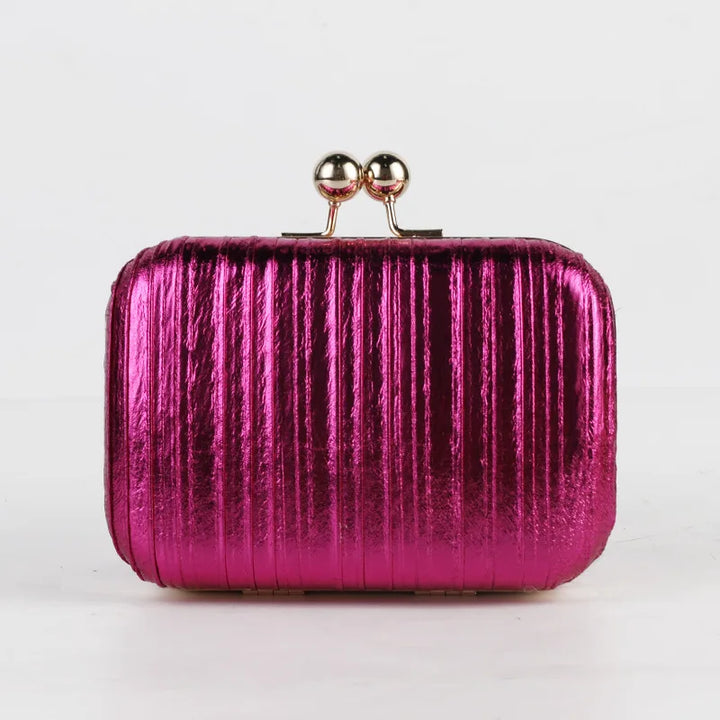 Luxury Evening Clutch – Purple Striped Crossbody Shoulder Bag for Women