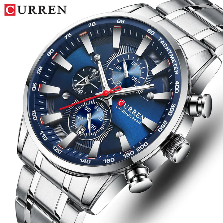 Top Brand CURREN Watch – Men’s Waterproof Chronograph with Date Function