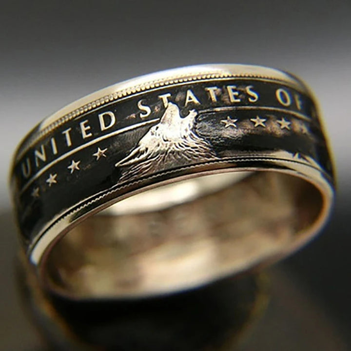 WolfPact™ – Hand-Carved Historical Coin Ring
