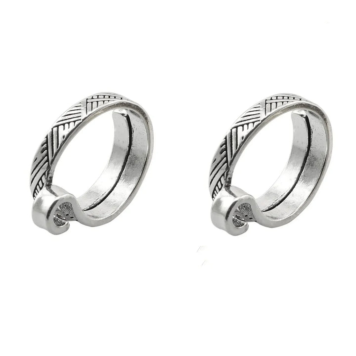 Adjustable Metal Crochet Loop Rings (2pcs)