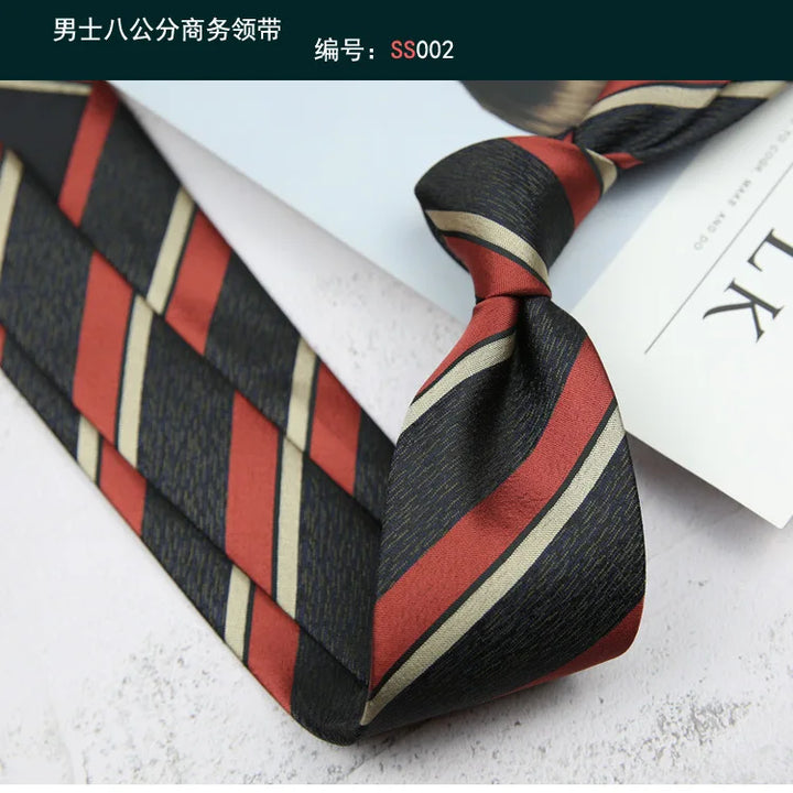 Tie Gravatas Fashion Wholesale Woven 8 cm Striped Necktie Wedding Accessories Blue Man Dot Fit Group Party Office Neck Ties