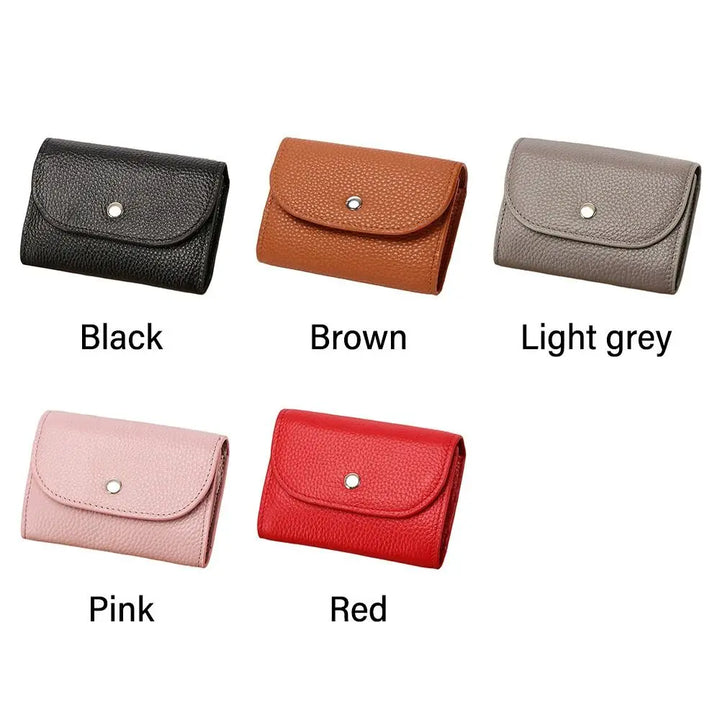 Portable Leather Coin Purse – Large Capacity Wallet & Card Holder