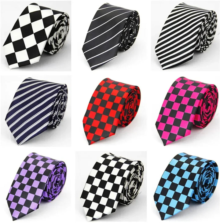 Narrow Tie for Men Women  5cm (2") Skinny Wedding Black Blue Red Pink White Purple Green Gray Piano Skull Print Slim Necktie