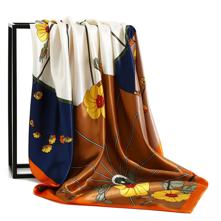 90×90cm Twill Scarf – Printed Silk Bandana for Women & Office Looks