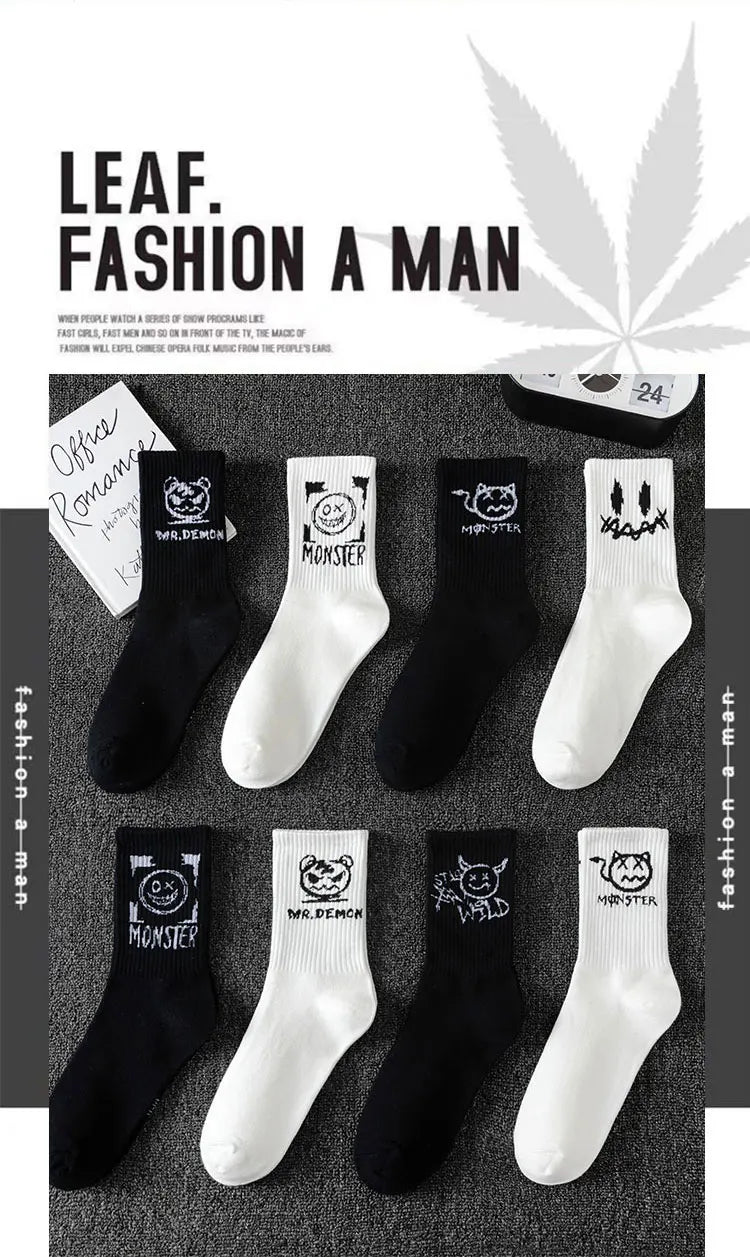 10 Pairs Men’s Sports Socks – Breathable, Casual, Ghost Face Style.