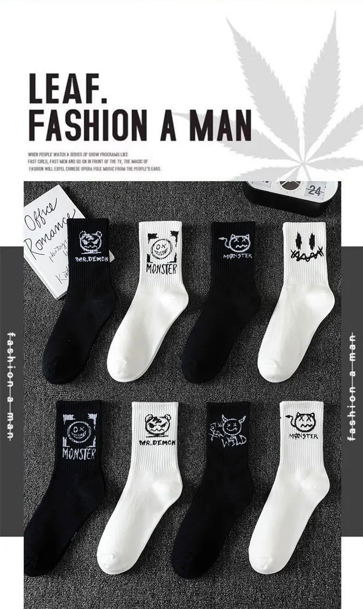 10 Pairs Men’s Sports Socks – Breathable, Casual, Ghost Face Style.