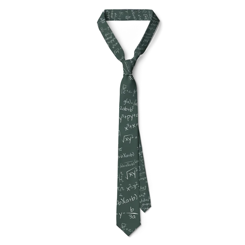 Fun Mathematical Formula Men's Tie 3D Printing 8CM Fashion Novelty Creative Tie Number Symbol Casual Trend Party Tie Unisex