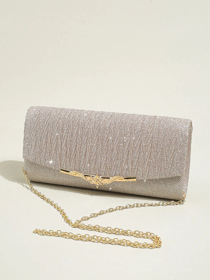 Sparkly Envelope Clutch – Wedding & Party Purse with Detachable Chain