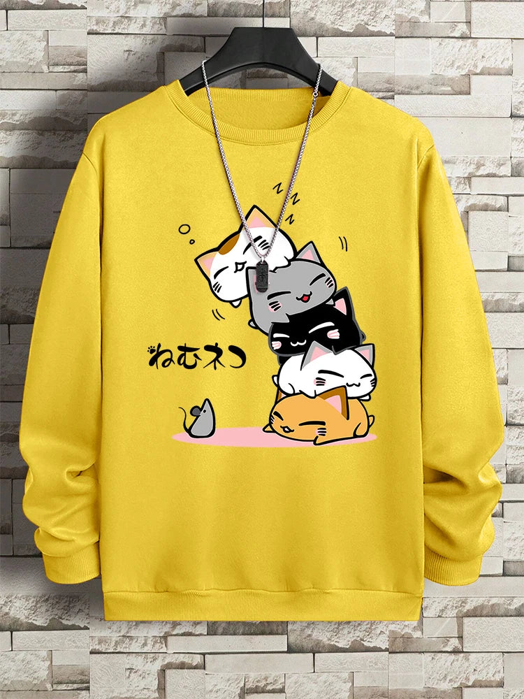 Stacked Cats Vintage Hoodie