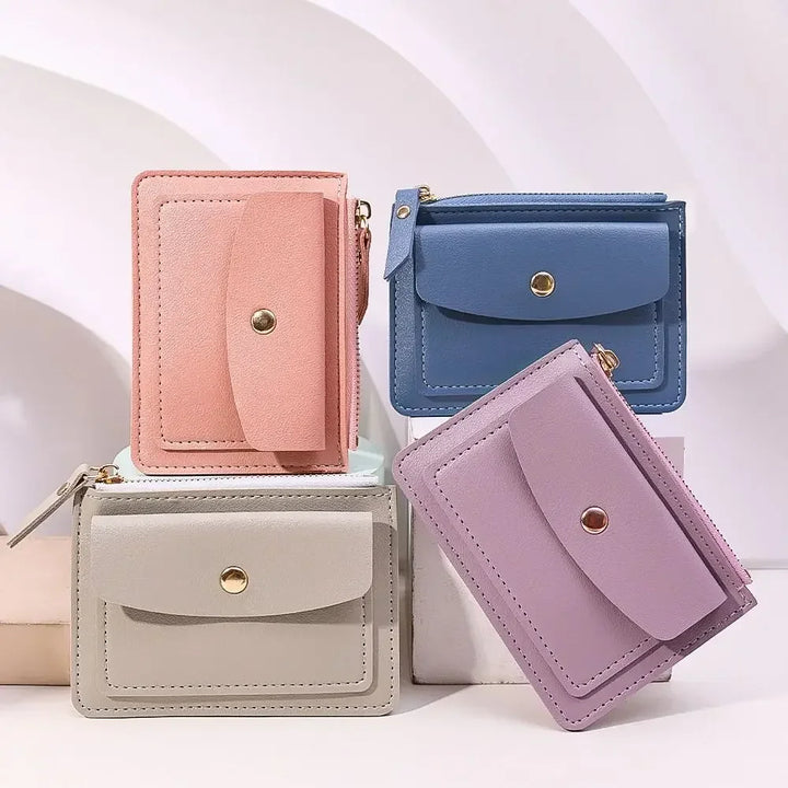 PU Leather Women’s Wallet – Multi-Card Coin Purse with Zipper