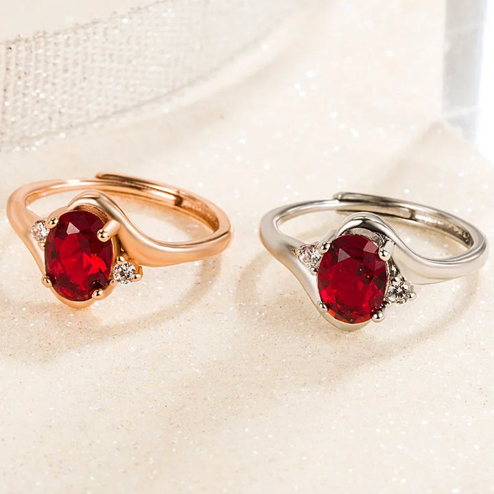 CrimsonVow™ – Classic Adjustable Engagement Ring