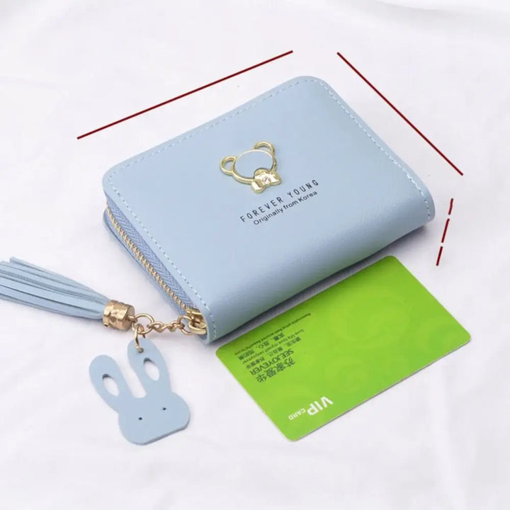 Panda Zipper Wallet – PU Leather Coin Purse with Tassel & Card Holder for Women