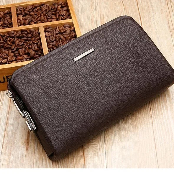 Luxury Lock Clutch – Men’s PU Leather Wallet