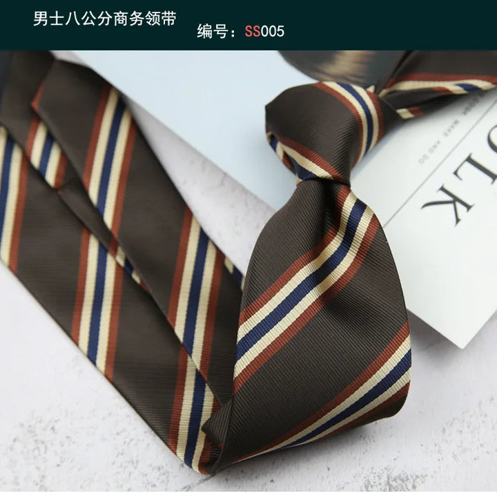 Tie Gravatas Fashion Wholesale Woven 8 cm Striped Necktie Wedding Accessories Blue Man Dot Fit Group Party Office Neck Ties