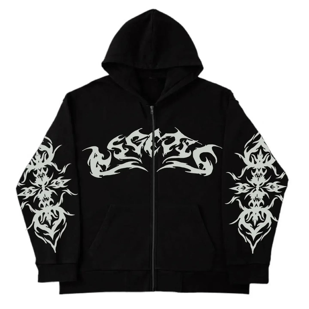 Y2K Retro Print Hoodie