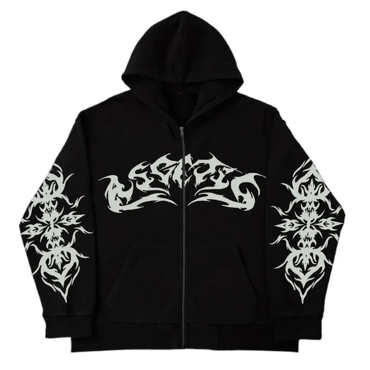 Y2K Retro Print Hoodie