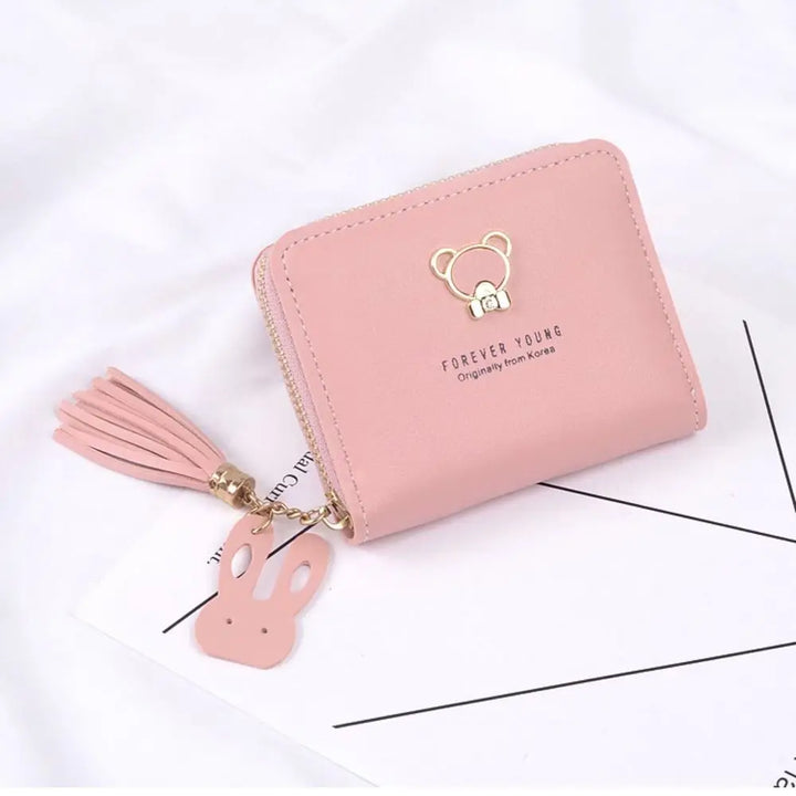 Panda Zipper Wallet – PU Leather Coin Purse with Tassel & Card Holder for Women