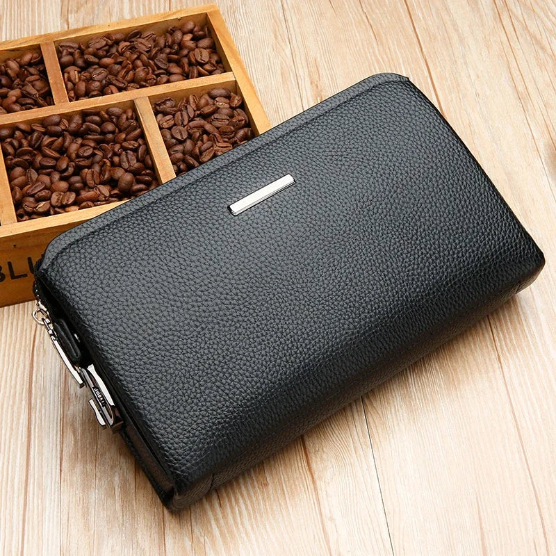 Luxury Lock Clutch – Men’s PU Leather Wallet