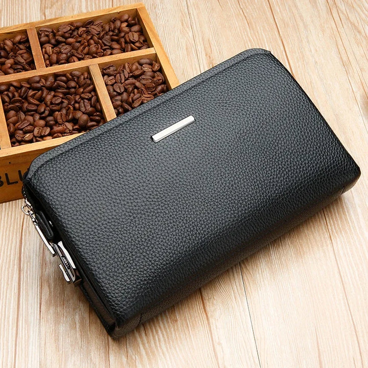 Luxury Lock Clutch – Men’s PU Leather Wallet