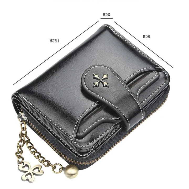 Short Hasp Wallet – PU Leather Coin Purse & Card Holder for Women
