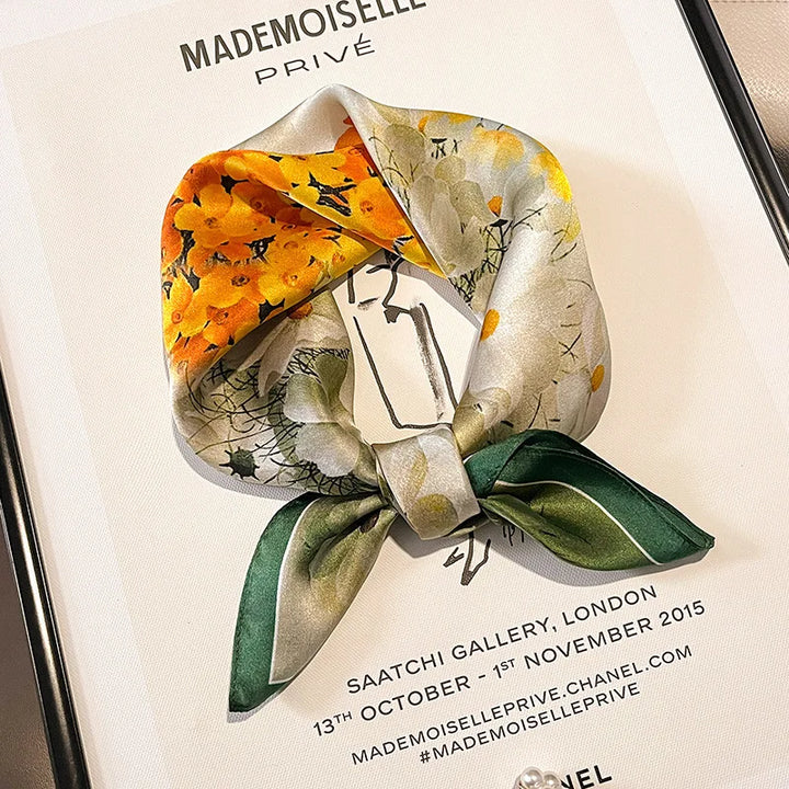 Mulberry Silk Square Scarf – Luxury Bandana & Headwrap for Women