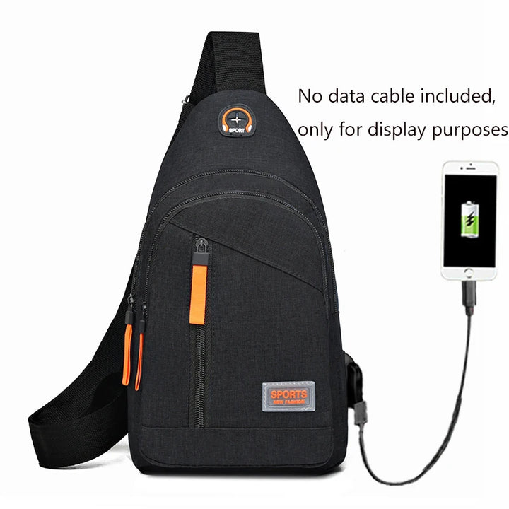 Unisex square bag, men's and women's new chest bag, single shoulder crossbody bag, chest crossbody bag, fashionable and versatil