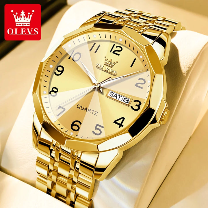 OLEVS™ – Luminous Waterproof Quartz Watch for Men