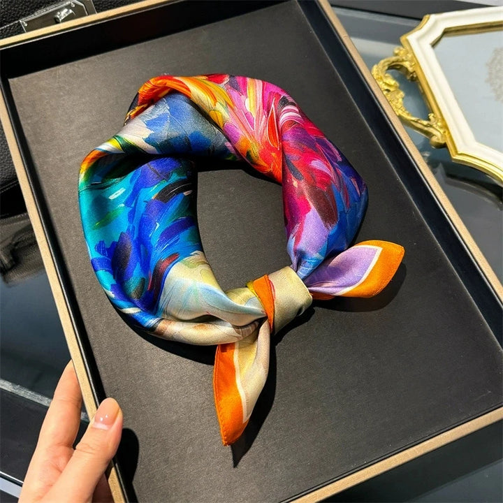 Mulberry Silk Square Scarf – Luxury Bandana & Headwrap for Women