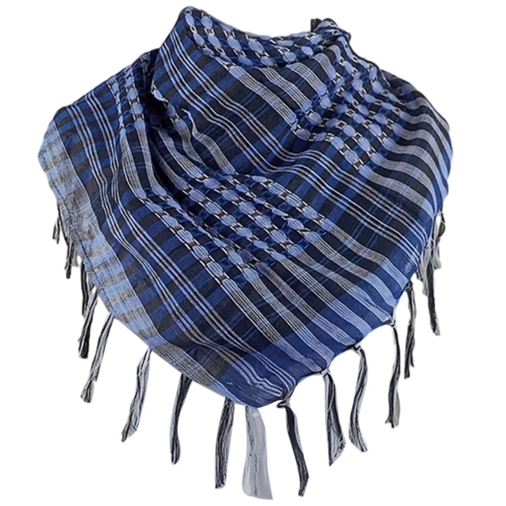 Arab Style Keffiyeh – Houndstooth Pattern Shemagh with Fringe