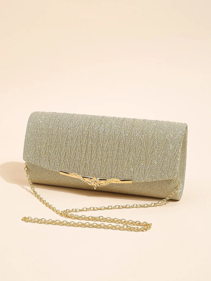 Sparkly Envelope Clutch – Wedding & Party Purse with Detachable Chain