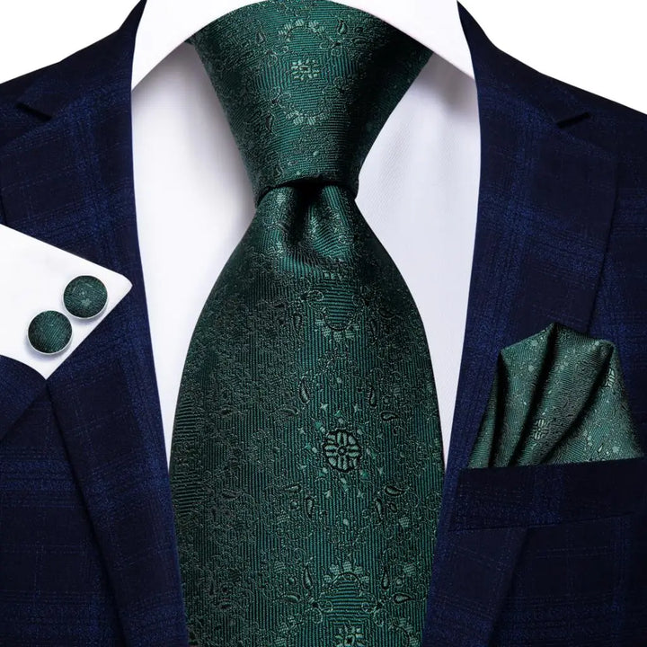 Hi-Tie 8.5cm Business Black Solid Paisley 100% Silk Men's Tie Neck Strip Ties for Men Formal Luxury Wedding Neckties Gravatas