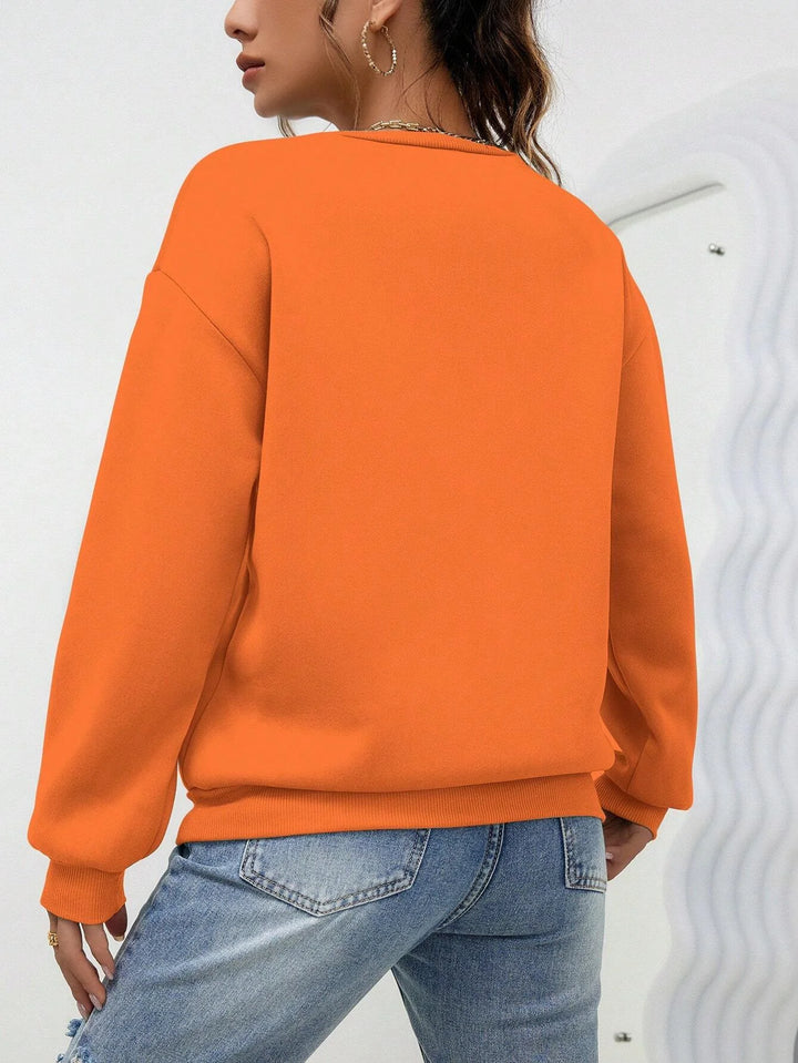 Heart Print Casual Sweatshirt