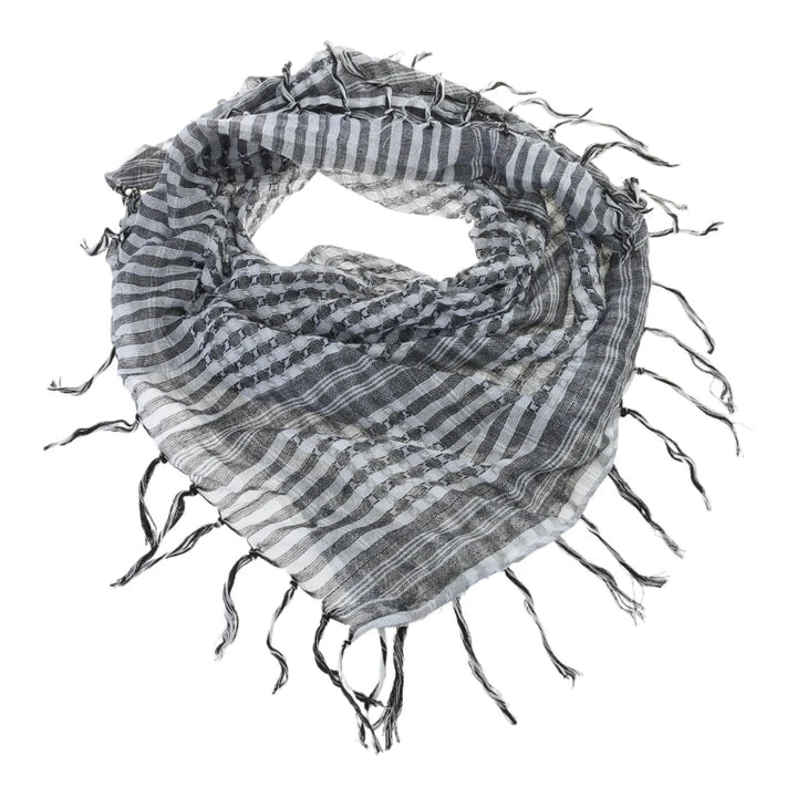 Arab Style Keffiyeh – Houndstooth Pattern Shemagh with Fringe