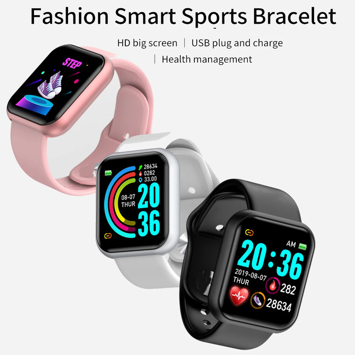 Bluetooth Smartwatch – Digital Fitness & Sleep Monitor for Men & Women