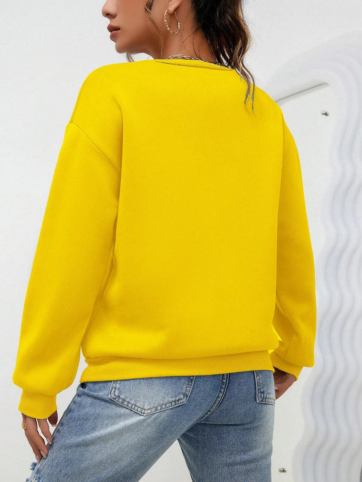 Heart Print Casual Sweatshirt