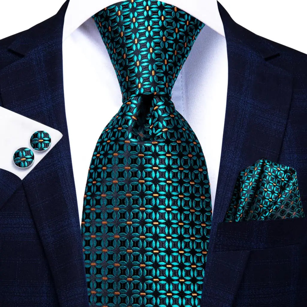 Hi-Tie 8.5cm Business Black Solid Paisley 100% Silk Men's Tie Neck Strip Ties for Men Formal Luxury Wedding Neckties Gravatas