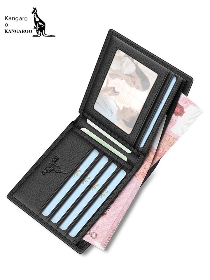 Kangaroo Men First Layer Cowhide One-Piece Father Wallet