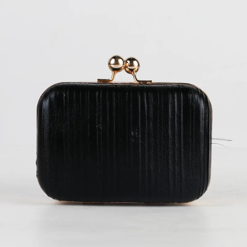 Luxury Evening Clutch – Purple Striped Crossbody Shoulder Bag for Women