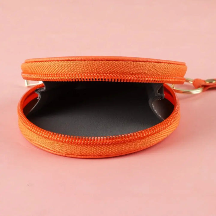 Mini Round Coin Pouch – Solid Color PU Leather Wallet & Accessory Bag