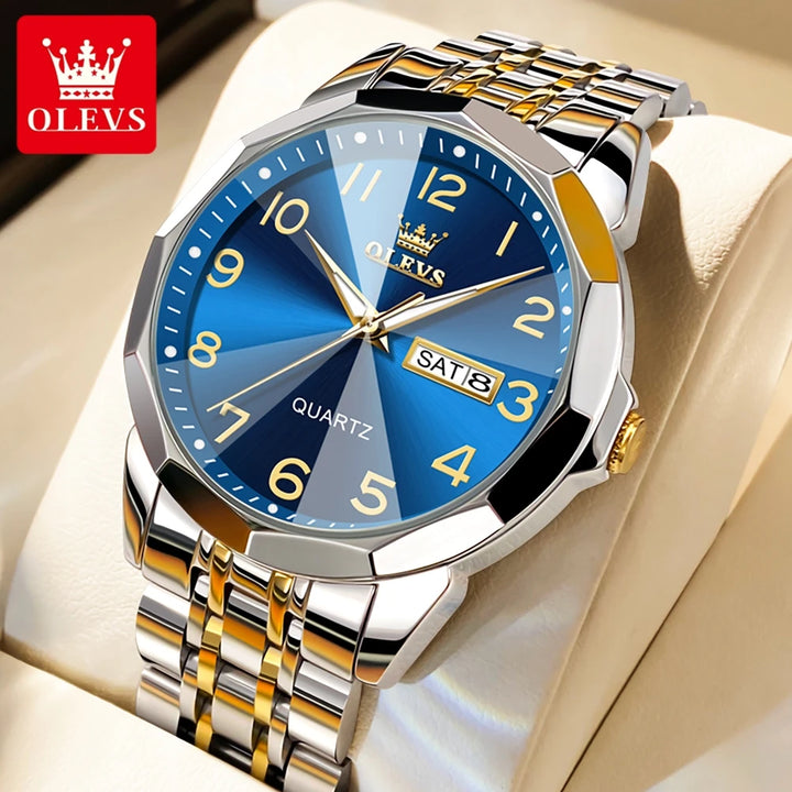 OLEVS™ – Luminous Waterproof Quartz Watch for Men