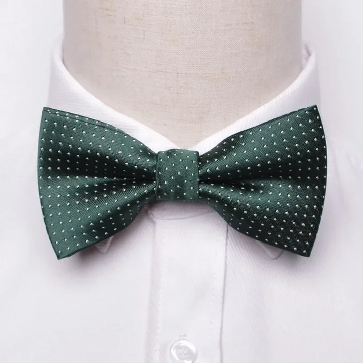 Men’s Classic Black Bow Tie – Formal Polyester Woven Pattern