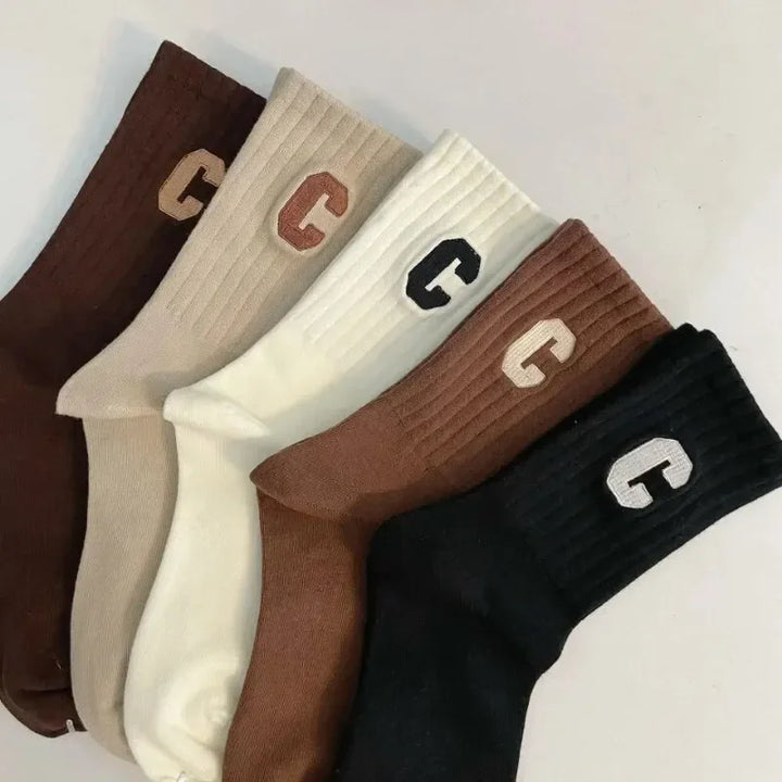 Women’s C-Print Socks – Set of 5.