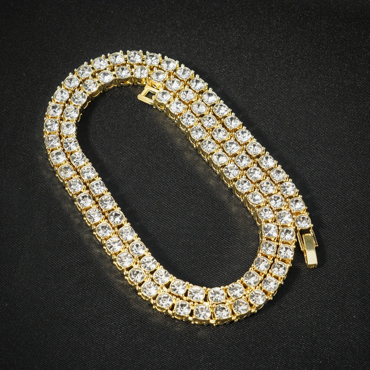 Frosted 15MM Cuban Chain Necklace – Rhinestone Hip Hop Bling