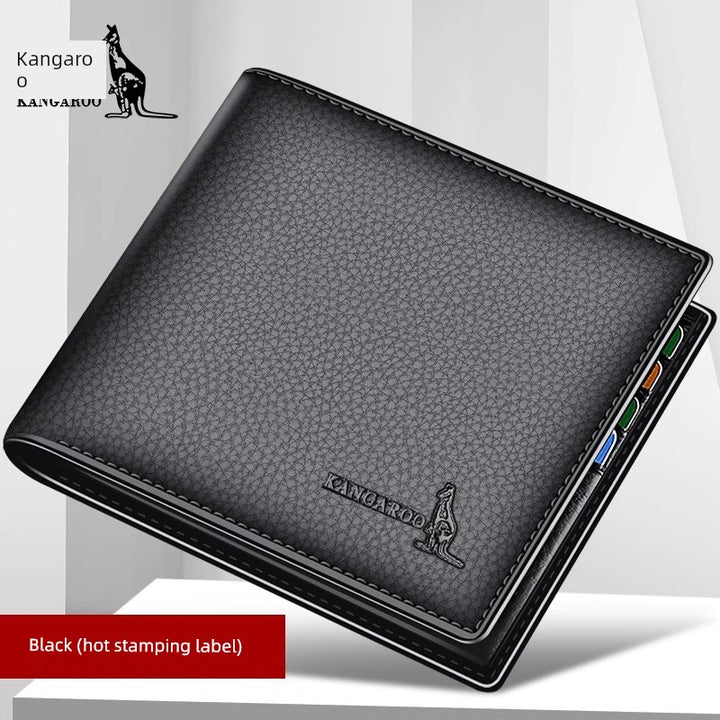 Kangaroo Men First Layer Cowhide One-Piece Father Wallet